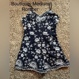 Navy Blue and Blue Romper